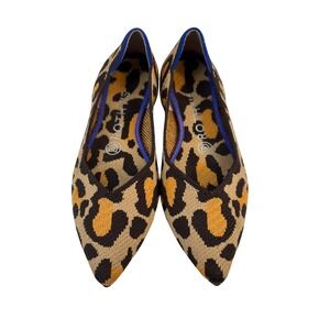 Rothys The Point Wildcat Leopard Print Pointed Toe Flats Shoes Womens 6.5